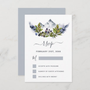 RSVP Rustic Mountains Forest Watercolor Modern Invitation