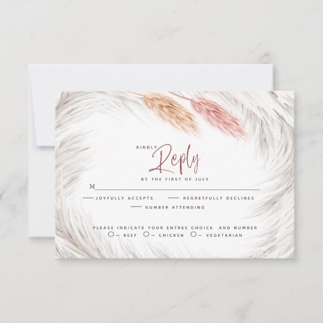 RSVP Rustic Pink Foxtail and Ivory Pampas Grass   (Front)