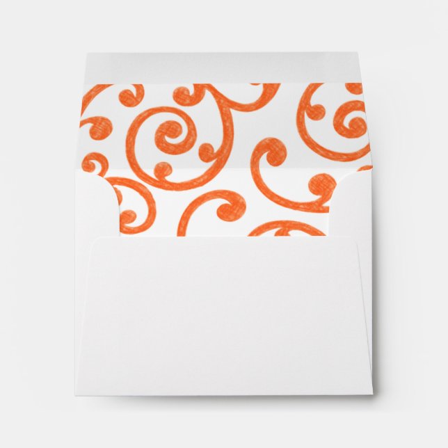 RSVP Scroll Pattern Orange Envelopes (Back (Bottom))