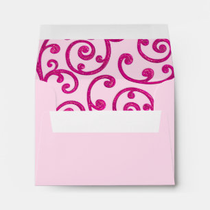 RSVP Scroll Pattern Pink Envelope