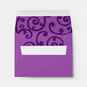 RSVP Scroll Pattern Purple Envelope
