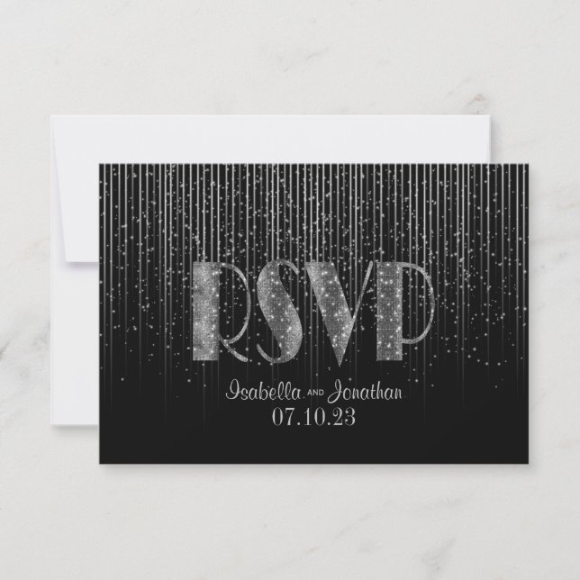 RSVP  Silver Star Shower and Black Card (Front)