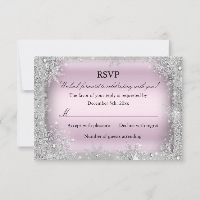 RSVP Silver Winter Wonderland Pink Sweet 16 2 (Front)