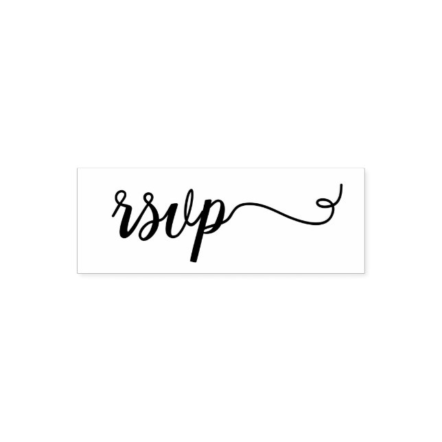 RSVP simple black script Self-inking Stamp (Design)