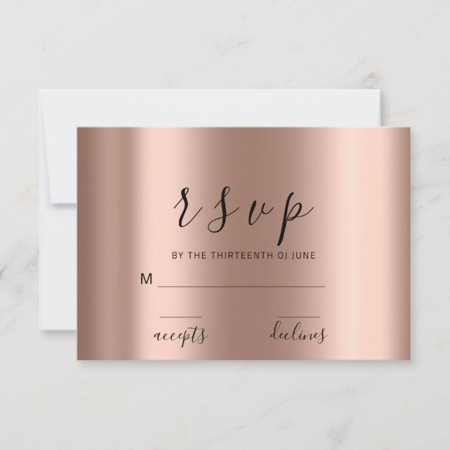 RSVP Skinny Black White Rose Florals Minimalism Card (Front)