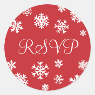 RSVP Snowflakes Envelope Sticker Seal