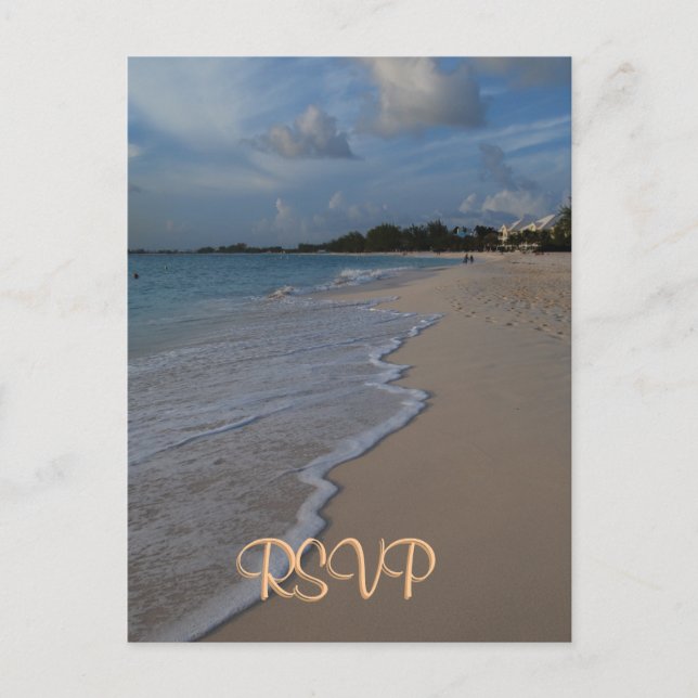 RSVP Special Beach Wedding Invitation Postcard (Front)