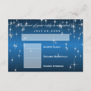 RSVP Star Lights in Metallic Blue - RSVP Card
