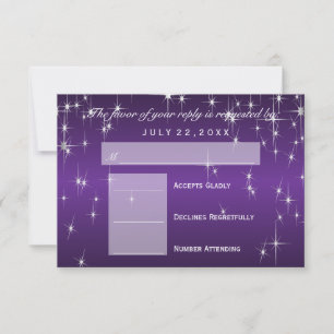 RSVP  Star Lights in Metallic Purple - RSVP Card