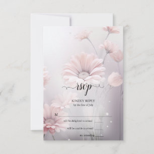 RSVP Stunning Elegant Pink Daisies Card
