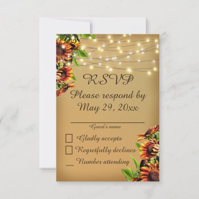 RSVP Sunflower Wedding Announcement (Front)