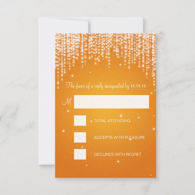 RSVP Sweet Sixteen Party Night Dazzle Orange (Front)