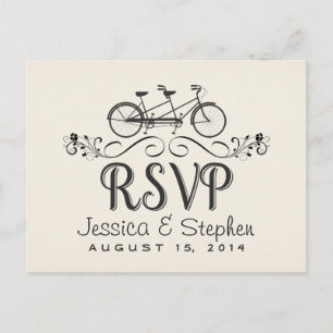 RSVP Tandem Bicycle for 2 Reply Postcards