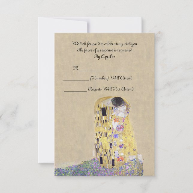 RSVP "The Kiss" Golden Wedding Anniversary Klimt (Front)