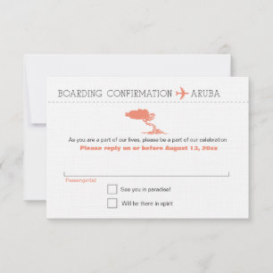 RSVP to Aruba Boarding Pass Card