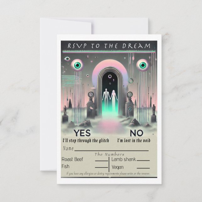 🌌 “RSVP to the Dream: Weirdcore Wedding Card” 🌌 RSVP Card (Front)