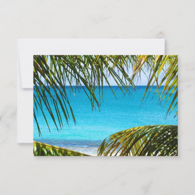 RSVP Tropical Beach framed with Palm Fronds Card (Front)