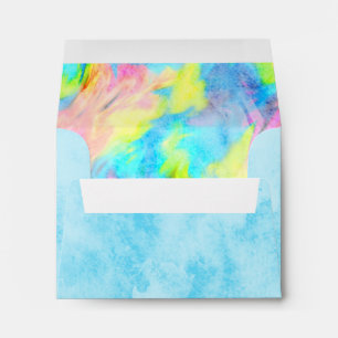 RSVP Turquoise Blue Lime Pink Tye Dye Envelope