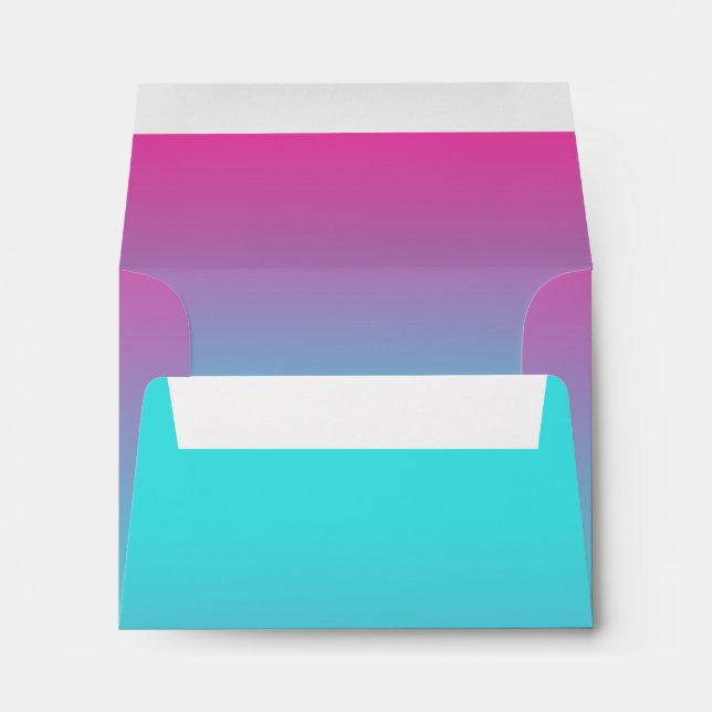 RSVP Turquoise to Pink Ombre with Star Envelope (Back (Bottom))