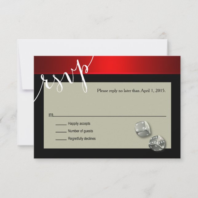 RSVP Vegas Casino Chip | red silver black Card (Front)