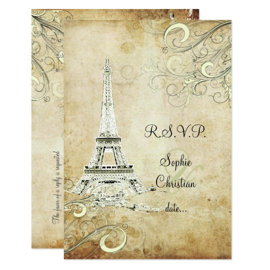 RSVP VINTAGE EIFFEL TOWER/VANILLA SWIRLS CARD
