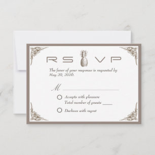 RSVP Vintage Pineapple Elegant Wedding Response