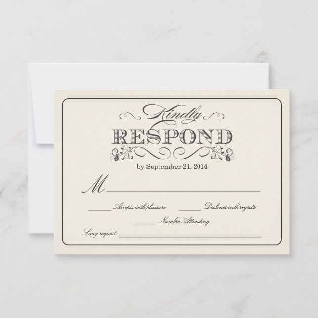 RSVP Vintage White - with Song Request WT313 Card (Front)