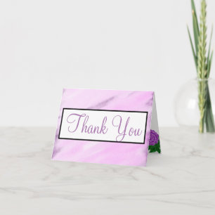 RSVP Violet Floral Watercolor Wedding Monoggram Thank You Card