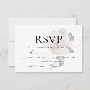 RSVP    Watercolor Dusty Rose Pink Meal Choice
