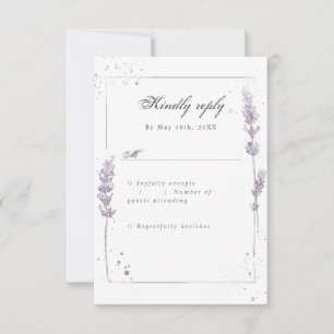 RSVP watercolor lavender wedding rsvp Card