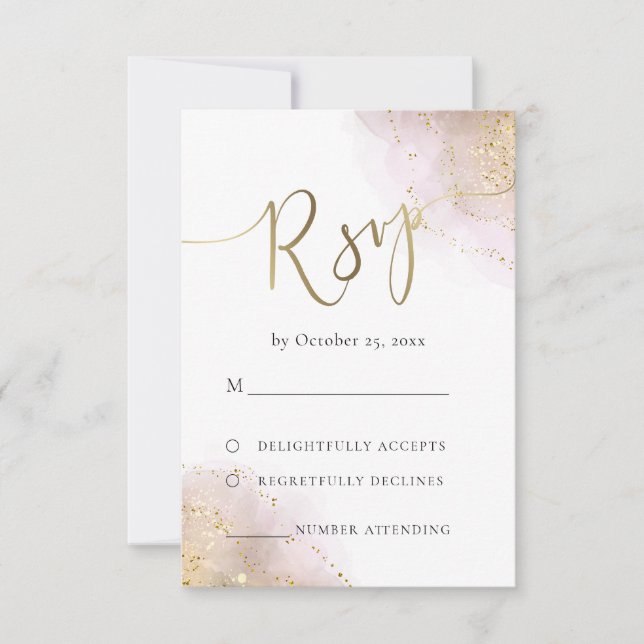 RSVP watercolor splashes Card (Front)