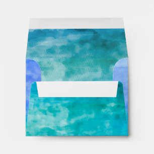RSVP Watercolor Streaks Blue Envelopes