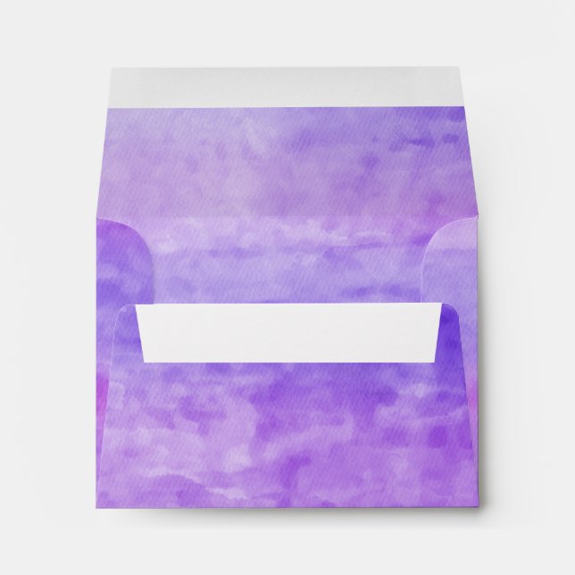 RSVP Watercolor Streaks Purple Envelope (Back (Bottom))