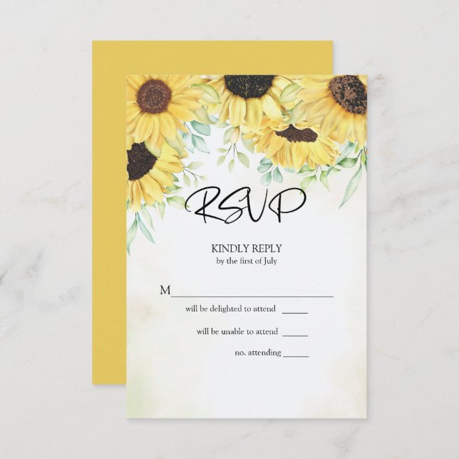 RSVP Watercolor Yellow Sunflowers (Front/Back)