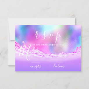 RSVP Waves Tropical Ocean Aqua Pink Pastel Card