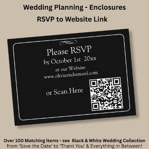 RSVP Website - Black White Infinity Scroll, Enclosure Card