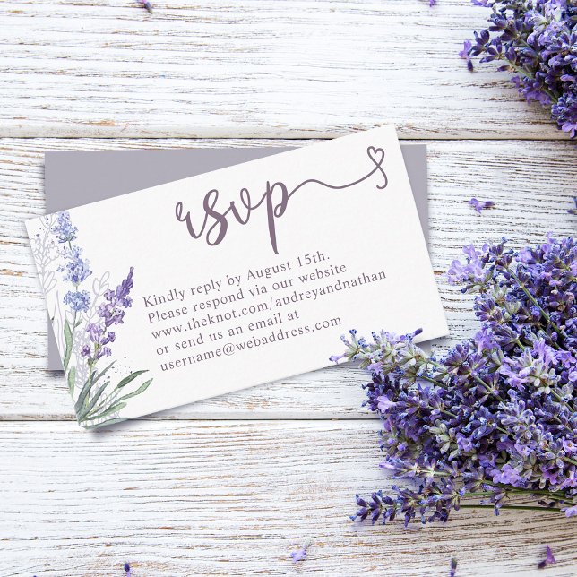 RSVP Website Wedding Elegant Lavender Floral Enclosure Card (Creator Uploaded)