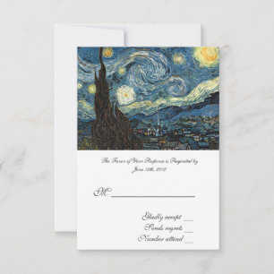 RSVP, wedding acceptance card, Starry Night RSVP Card