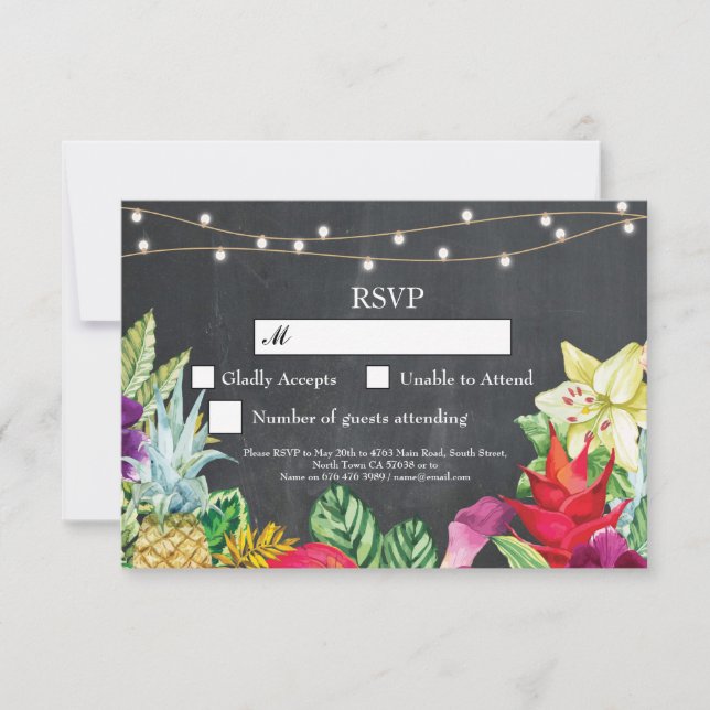RSVP Wedding Aloha Tropical Cards Invites (Front)