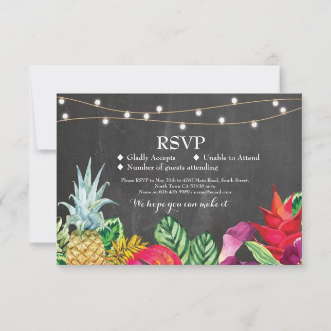 RSVP Wedding Aloha Tropical Cards Invites (Front)