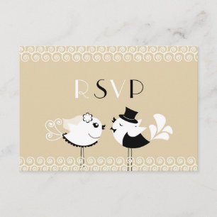 RSVP Wedding Birds Flat Card