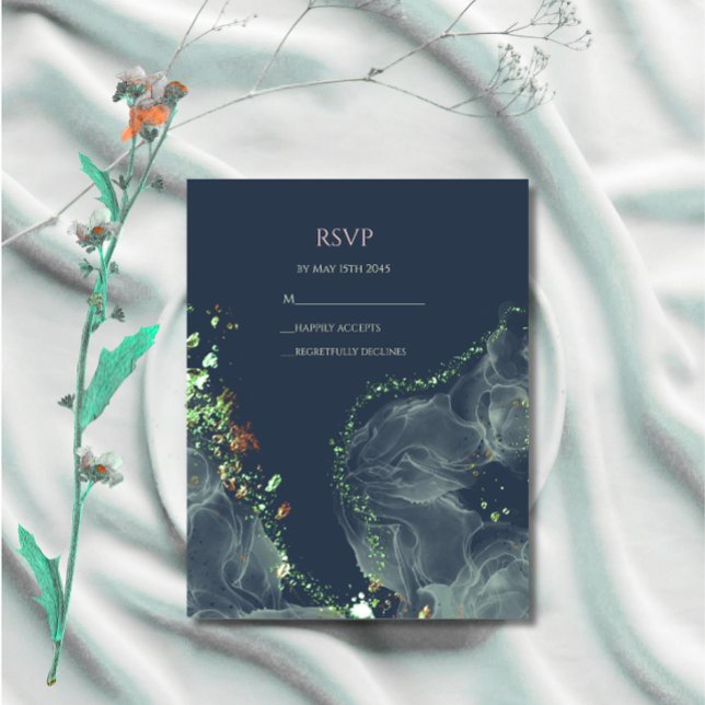 RSVP Wedding Card Emerald Green   (Creator Uploaded)