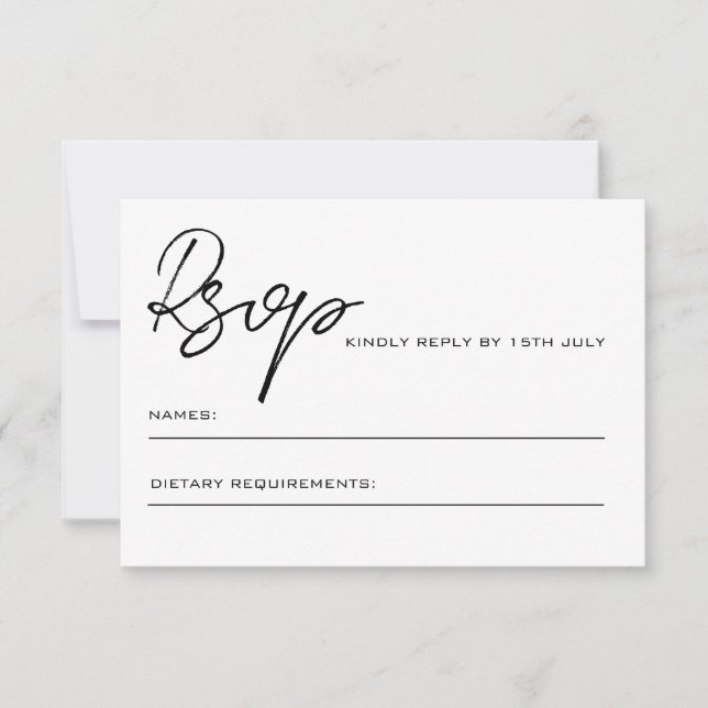 Rsvp wedding card with back QR code (Front)