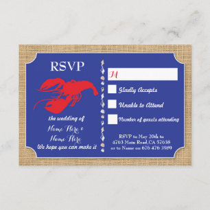 RSVP Wedding Cards Crawfish Boil Lobster Invites