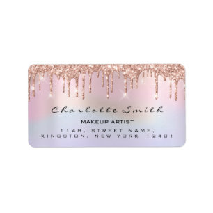 RSVP Wedding Drips Rose Holograph Ombre Label