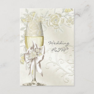 RSVP Wedding Gold Cream Pearl Floral Roses