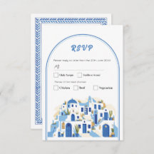 RSVP Wedding Greek Santorini Greece Blue