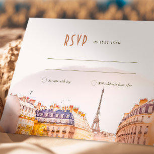 RSVP Wedding Insert Paris France Destination Invitation