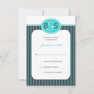 RSVP Wedding Invitation -- Blue Monogram