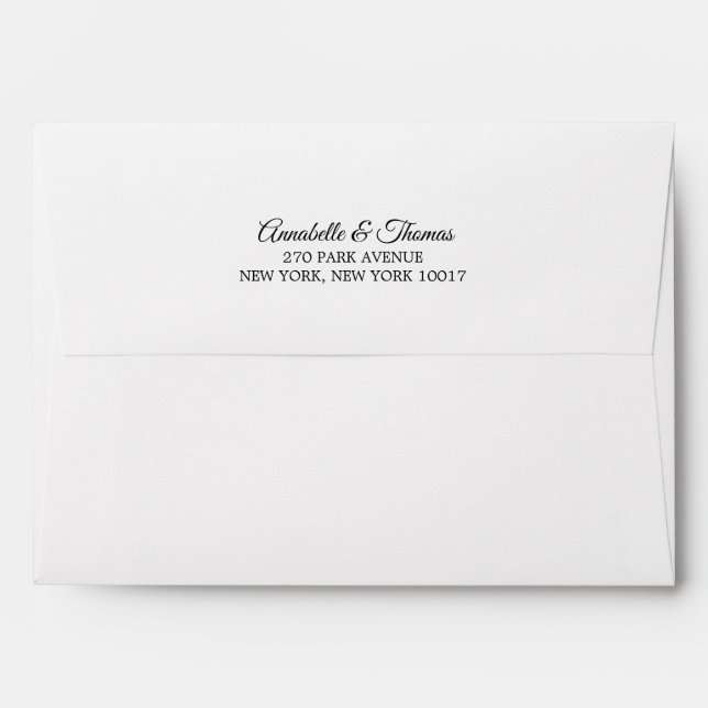 RSVP Wedding Invitation script elegant classic Envelope (Back (Top Flap))